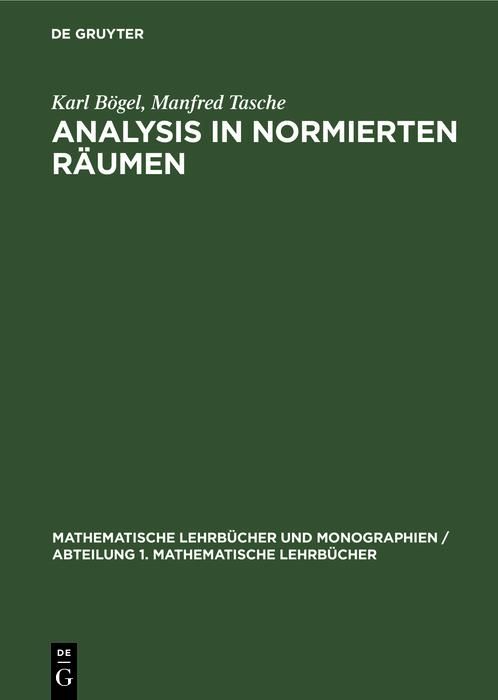 Produktbild: Analysis in Normierten R&auml;umen
