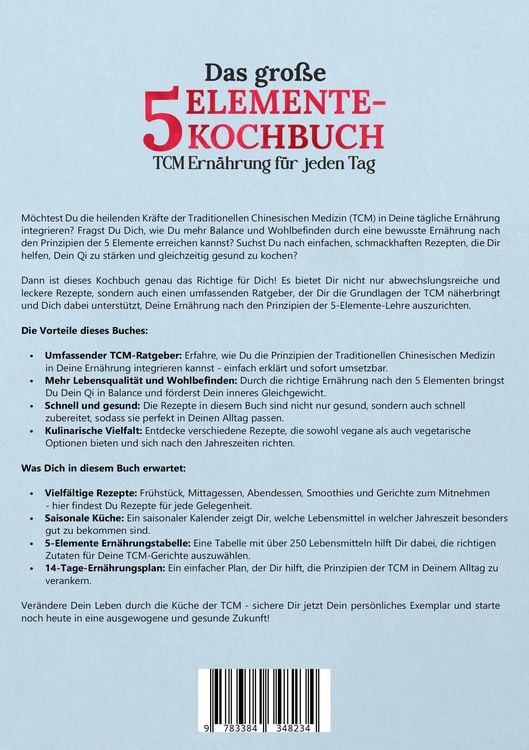 Produktbild: Das gro&szlig;e 5-Elemente-Kochbuch - TCM Ern&auml;hrung f&uuml;r jeden Tag