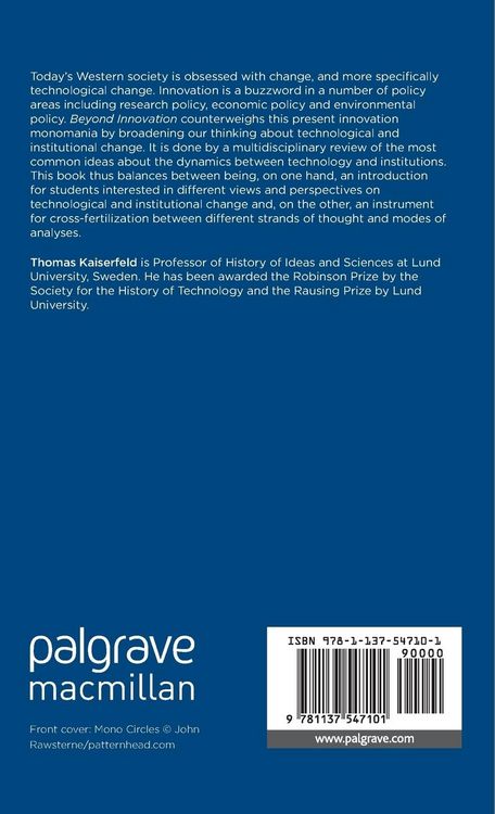 Produktbild: Beyond Innovation: Technology, Institution and Change as Categories for Social Analysis