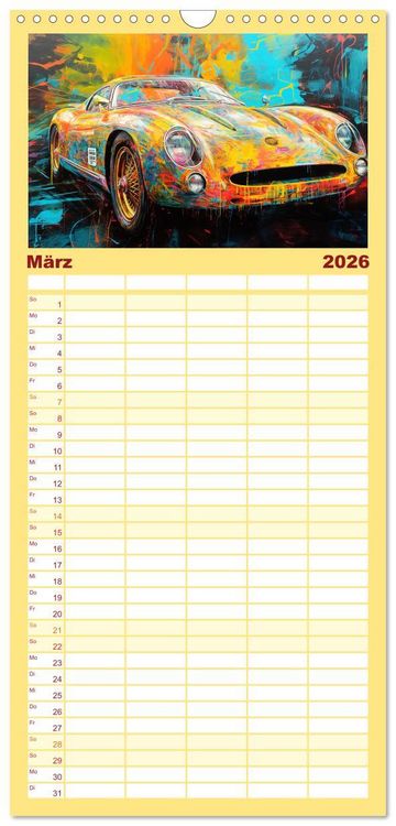 Produktbild: Familienplaner 2026 - Neon Speed mit 5 Spalten (Wandkalender, 21 x 45 cm) CALVENDO