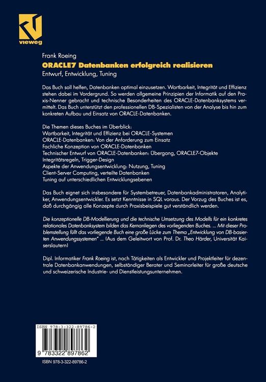 Produktbild: ORACLE7 Datenbanken erfolgreich realisieren
