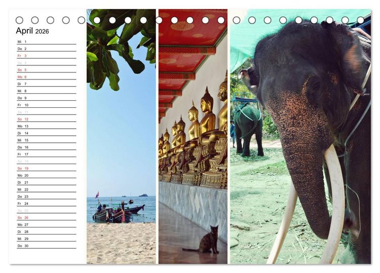 Produktbild: Das bunte Leben in Thailand (Tischkalender 2026 DIN A5 quer), CALVENDO Monatskalender