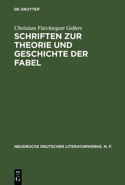 Produktbild: Schriften zur Theorie und Geschichte der Fabel