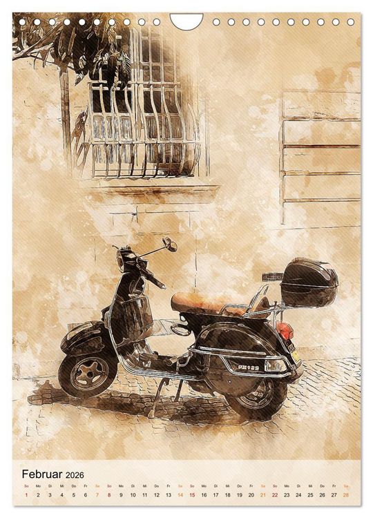 Produktbild: Motorroller - Vespa Galerie (Wandkalender 2026 DIN A4 hoch), CALVENDO Monatskalender