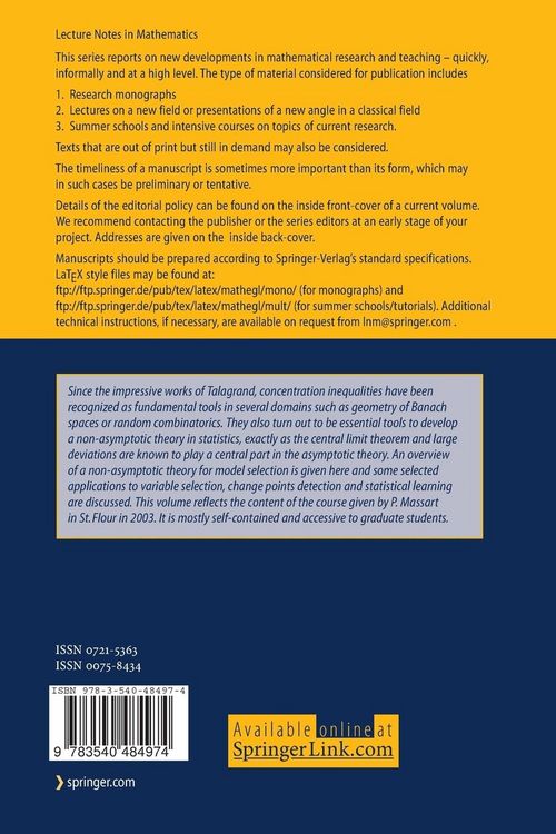 Produktbild: Concentration Inequalities and Model Selection
