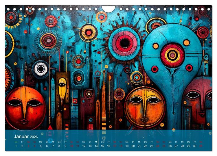 Produktbild: Vision&auml;re Leinwand: Kreative Symbole f&uuml;r Tr&auml;ume und Visionen (Wandkalender 2026 DIN A4 quer), CALVENDO Monatskalender