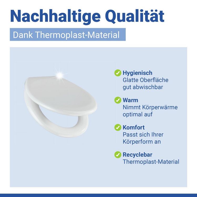 Produktbild: WC Sitz Mod. Ios Wei&szlig;, stabiler Toilettensitz mit Absenkautomatik