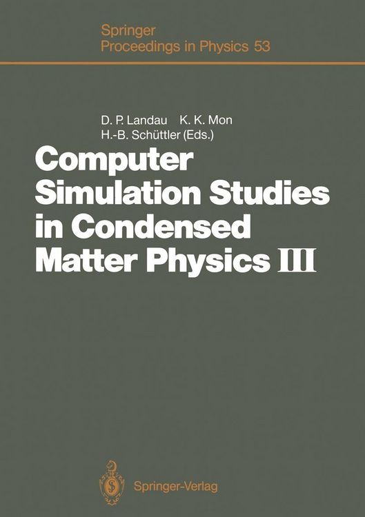 Produktbild: Computer Simulation Studies in Condensed Matter Physics III