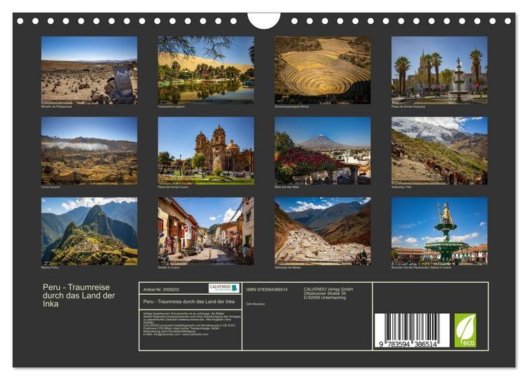 Produktbild: Peru - Traumreise durch das Land der Inka (Wandkalender 2027 DIN A4 quer), CALVENDO Monatskalender