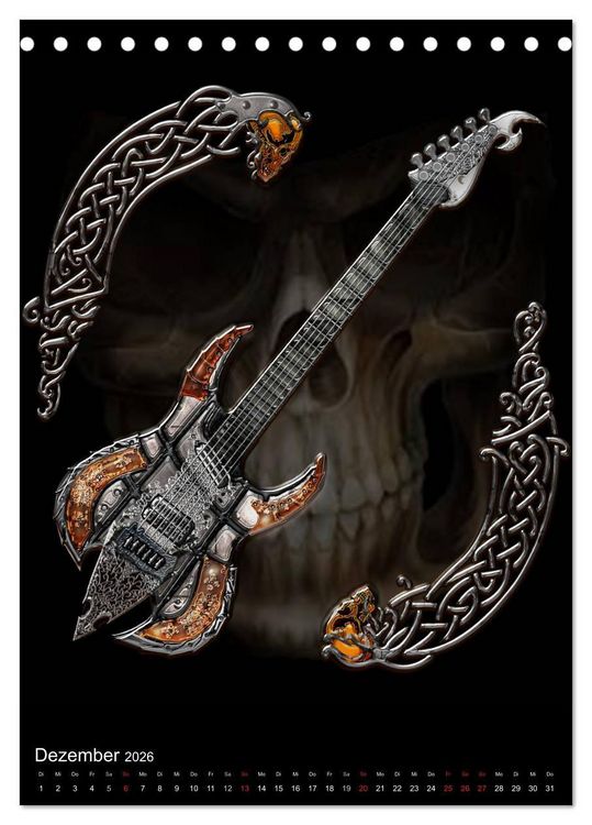 Produktbild: Heroische Gitarren (Tischkalender 2026 DIN A5 hoch), CALVENDO Monatskalender