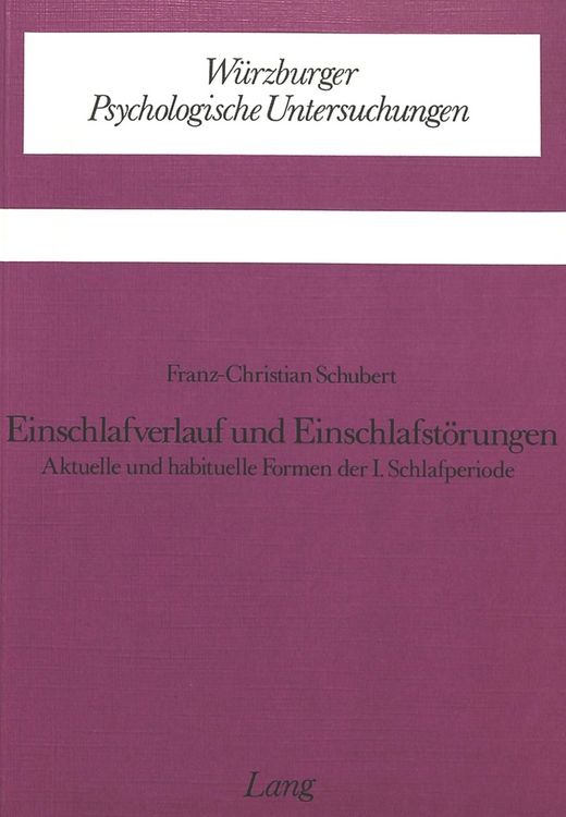 Produktbild: Einschlafverlauf und Einschlafst&ouml;rungen
