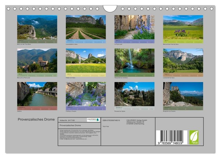 Produktbild: Provenzalisches Drome (Wandkalender 2027 DIN A4 quer), CALVENDO Monatskalender