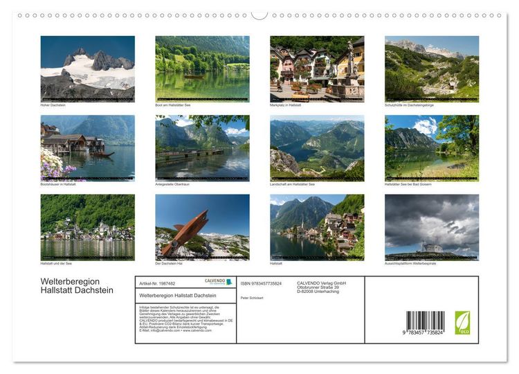 Produktbild: Welterberegion Hallstatt Dachstein (hochwertiger Premium Wandkalender 2026 DIN A2 quer), Kunstdruck in Hochglanz