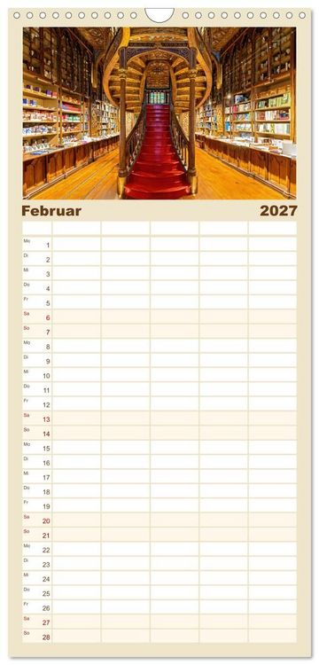 Produktbild: Familienplaner 2027 - Von Porto bis an die Algarve mit 5 Spalten (Wandkalender, 21 x 45 cm) CALVENDO