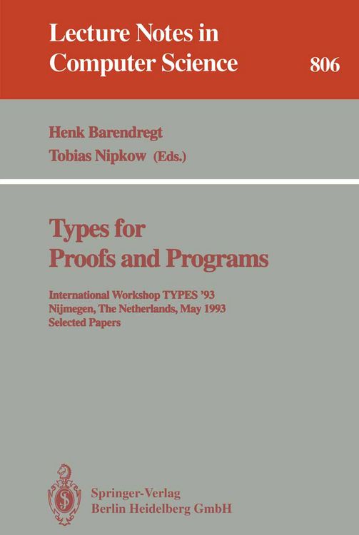 Produktbild: Types for Proofs and Programs