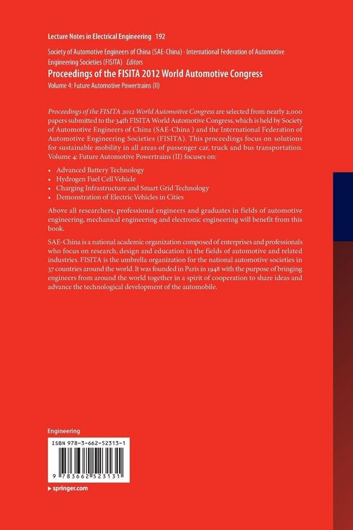 Produktbild: Proceedings of the FISITA 2012 World Automotive Congress