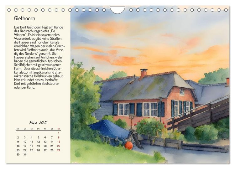 Produktbild: Romantische Reise durch die Niederlande (Wandkalender 2026 DIN A4 quer), CALVENDO Monatskalender