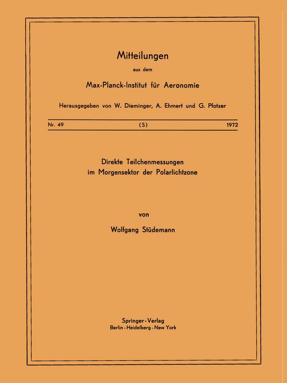 Produktbild: Direkte Teilchenmessungen im Morgensektor der Polarlichtzone