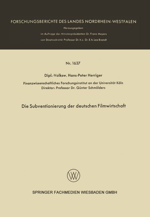 Produktbild: Die Subventionierung der deutschen Filmwirtschaft