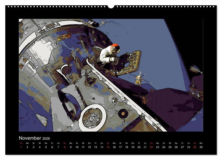 Produktbild: Landing On The Moon Like A Cartoon (Wandkalender 2026 DIN A2 quer), CALVENDO Monatskalender