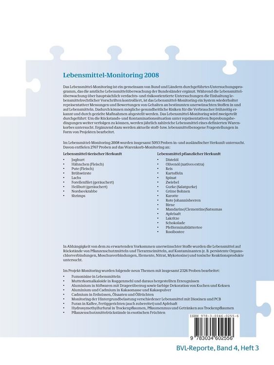 Produktbild: Berichte zur Lebensmittelsicherheit 2008