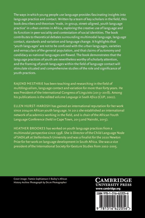 Produktbild: Youth Language Practices and Urban Language Contact in Africa