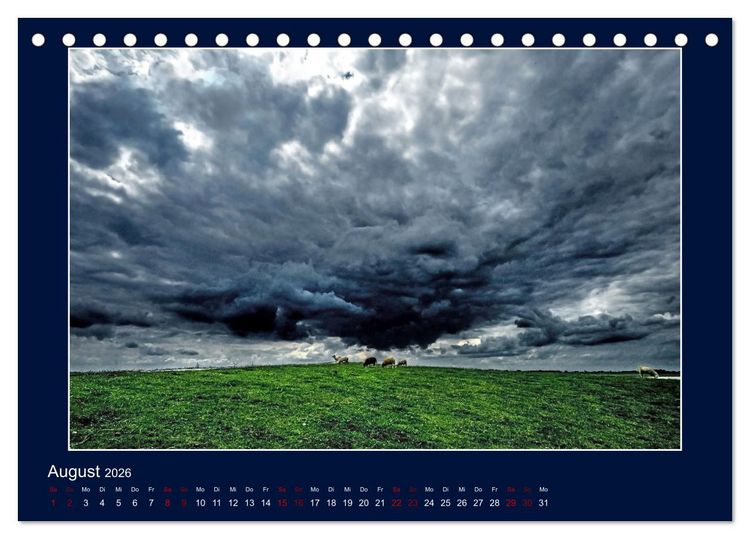 Produktbild: Wolken, Watt und Wellen. Fotografische Impressionen vom Jadebusen. (Tischkalender 2026 DIN A5 quer), CALVENDO Monatskalender