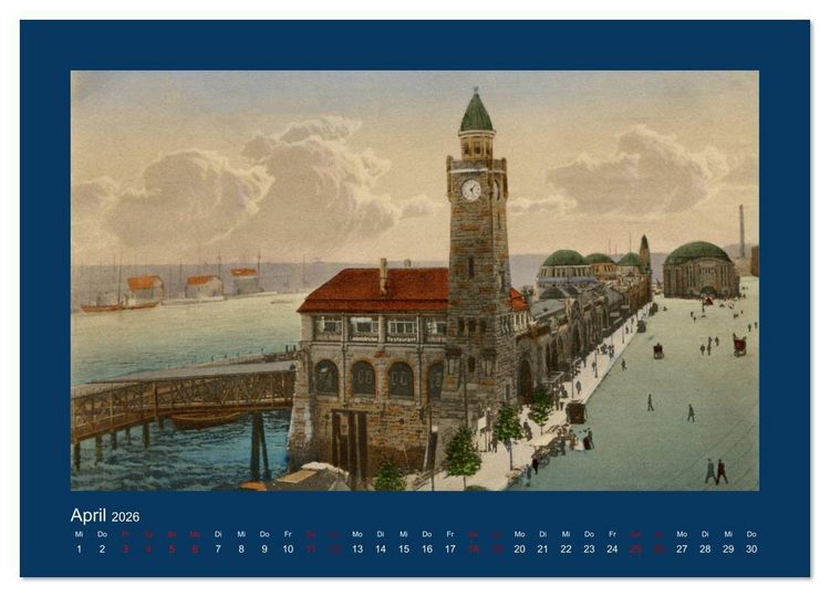 Produktbild: Lebendiges Hamburg von 1888 bis 1918 (Wandkalender 2026 DIN A4 quer), CALVENDO Monatskalender
