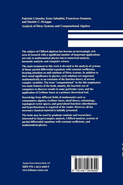 Produktbild: Analysis of Dirac Systems and Computational Algebra