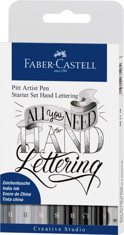 Produktbild: Faber-Castell Tuschestifte Pitt Artist Pens Hand Lettering, 8er Etui