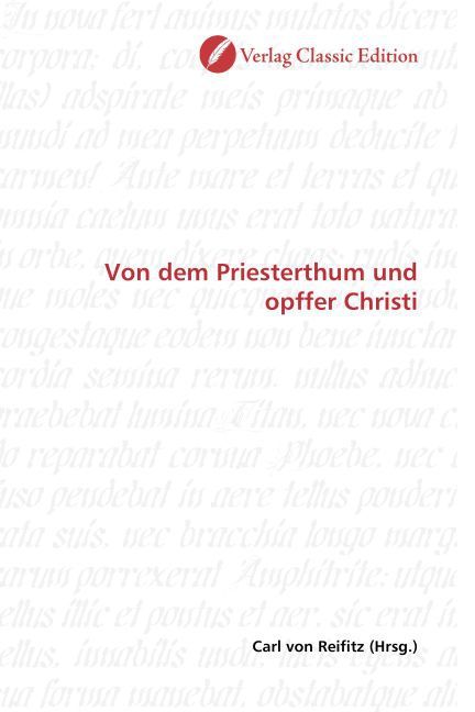 Produktbild: Von dem Priesterthum und opffer Christi