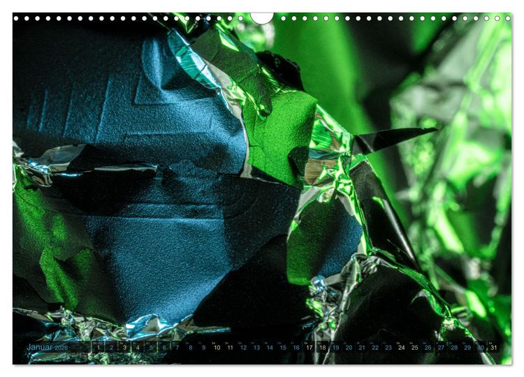Produktbild: Experimentelle Makrofotografie mit Eisenpulver und Aluminiumfolie (Wandkalender 2026 DIN A3 quer), CALVENDO Monatskalender