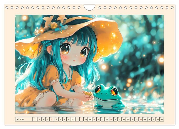 Produktbild: Kleine Hexen. Zauberhafte M&auml;dchen mit magischen Kr&auml;ften (Wandkalender 2026 DIN A4 quer), CALVENDO Monatskalender