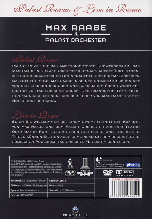 Produktbild: Max Raabe & Palast Orchester - Palast Revue/Live in Rome [LE] [2 DVDs]