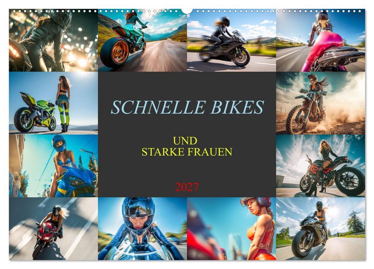 Produktbild: Schnelle Bikes und Starke Frauen (Wandkalender 2027 DIN A2 quer), CALVENDO Monatskalender