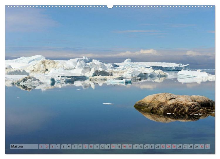 Produktbild: Gr&ouml;nland: Eisberge in der Disko Bucht (Wandkalender 2026 DIN A2 quer), CALVENDO Monatskalender