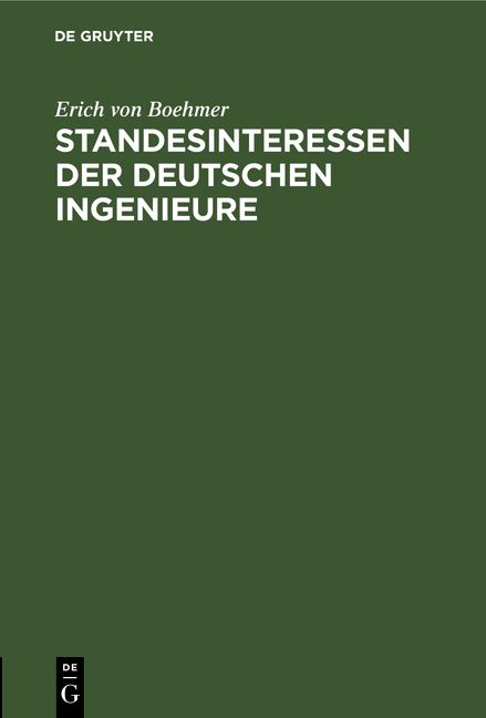 Produktbild: Standesinteressen der deutschen Ingenieure