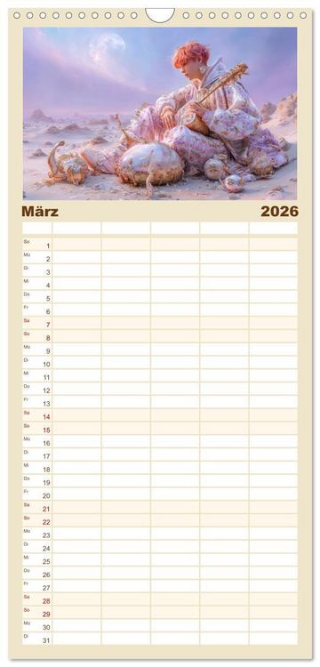Produktbild: Familienplaner 2026 - Eine Liebe zur Musik - Musikanten mit 5 Spalten (Wandkalender, 21 x 45 cm) CALVENDO