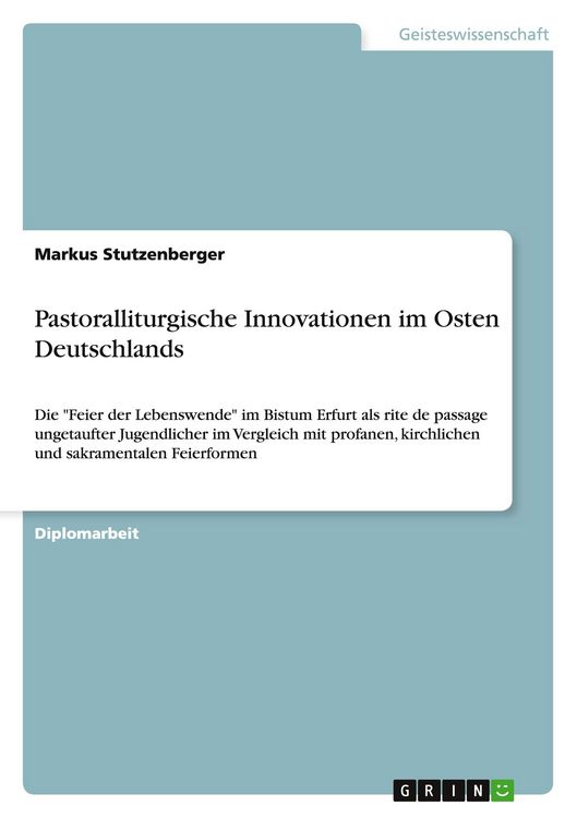 Produktbild: Pastoralliturgische Innovationen im Osten Deutschlands