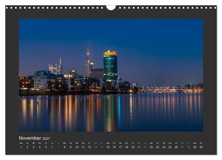 Produktbild: FRANKFURT - Nachtlichter 2027 (Wandkalender 2027 DIN A3 quer), CALVENDO Monatskalender