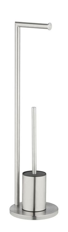 Produktbild: Stand WC-Garnitur Mod. Ferla, Edelstahl matt, mit WC-Papierrollenhalter und WC-B&uuml;rste