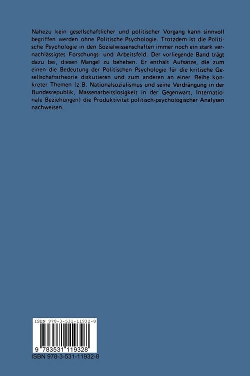 Produktbild: Politische Psychologie heute