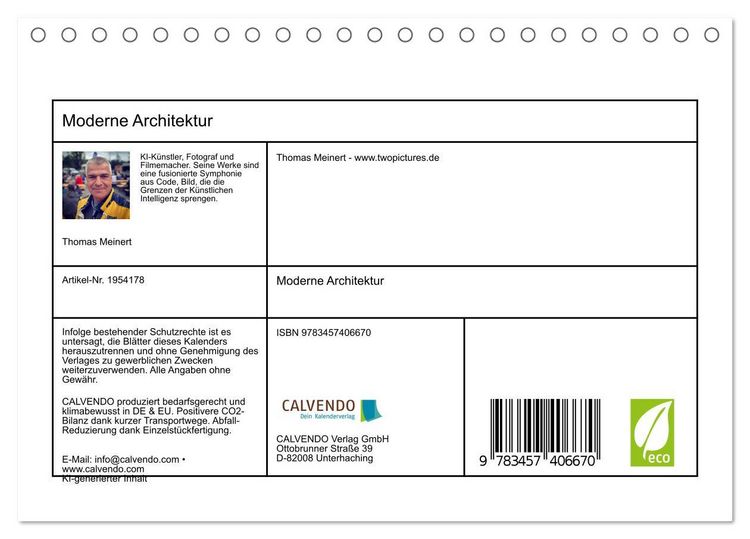 Produktbild: Moderne Architektur (Tischkalender 2026 DIN A5 quer), CALVENDO Monatskalender