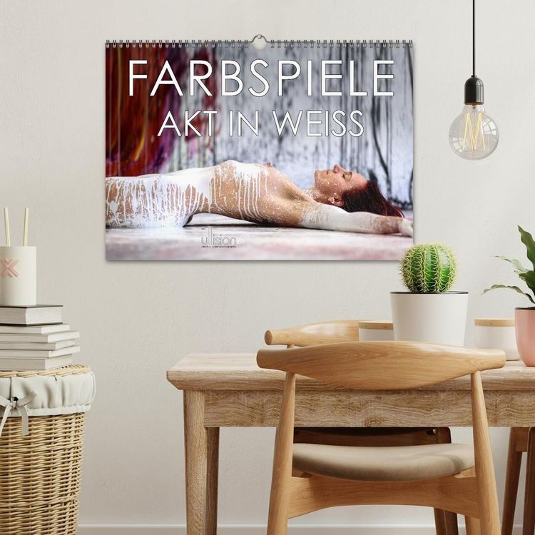 Produktbild: Farbspiele &ndash; Akt in Wei&szlig; (Wandkalender 2027 DIN A3 quer), CALVENDO Monatskalender