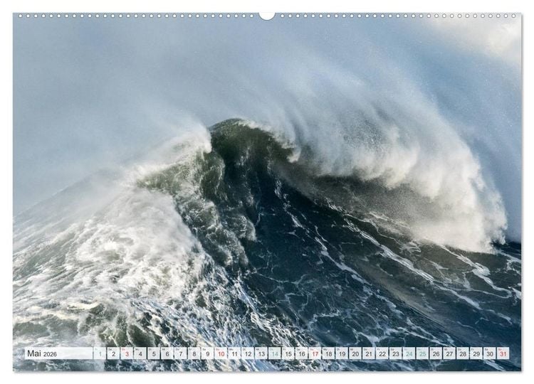 Produktbild: WASSERBERGE - Die Riesenwellen von Nazar&eacute; (hochwertiger Premium Wandkalender 2026 DIN A2 quer), Kunstdruck in Hochglanz