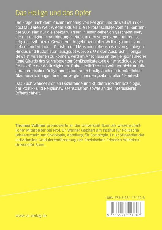 Produktbild: Das Heilige und das Opfer