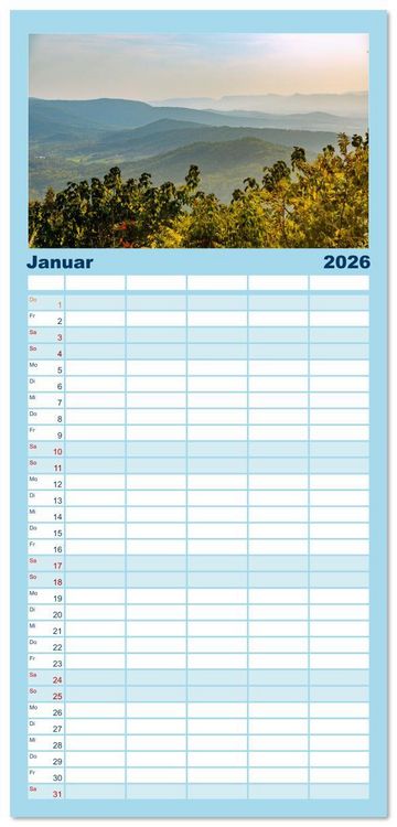 Produktbild: Familienplaner 2026 - Virginia. Amerikanische Sch&ouml;nheit zwischen K&uuml;ste und Bergen mit 5 Spalten (Wandkalender, 21 x 45 cm) CALVENDO