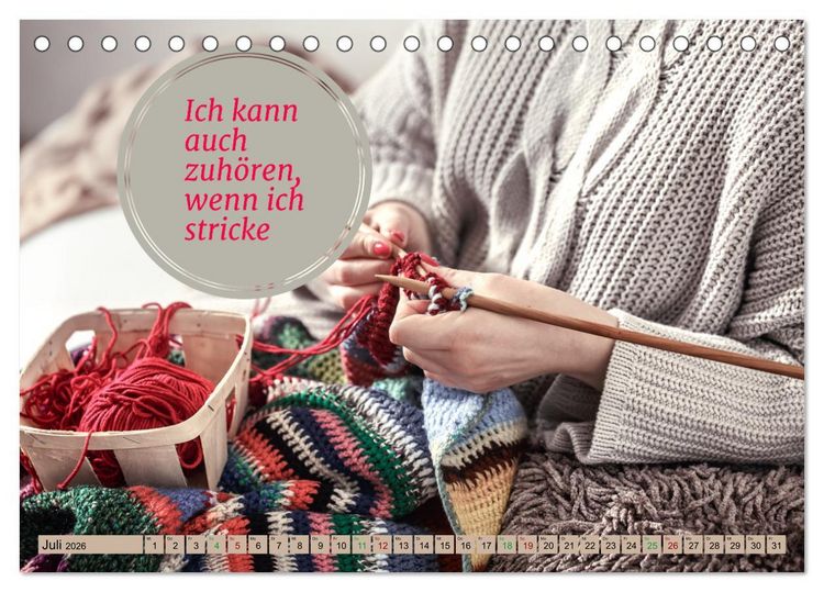 Produktbild: WOLLE Stricken ist eine Passion (Tischkalender 2026 DIN A5 quer), CALVENDO Monatskalender