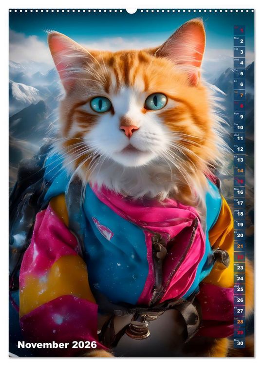 Produktbild: Outdoor sports for cats (Wall Calendar 2026 DIN A2 portrait), CALVENDO 12 Month Wall Calendar