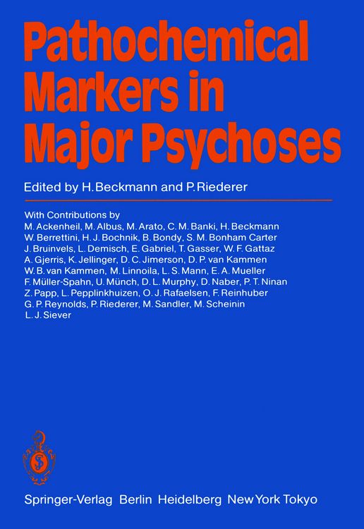 Produktbild: Pathochemical Markers in Major Psychoses